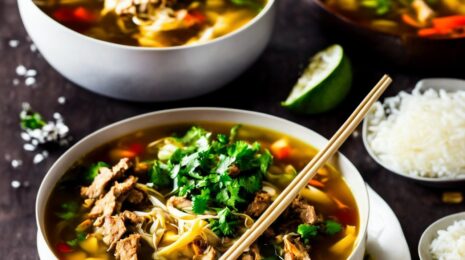 Рецепт азиатского супа со свининой, вдохновленный уличной кухней Мьянмы