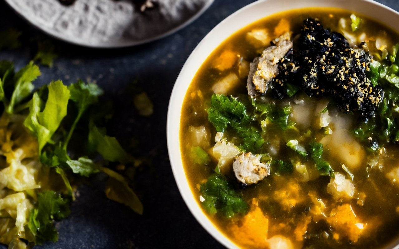 Азиатский сырный суп с унаги и трюфелем