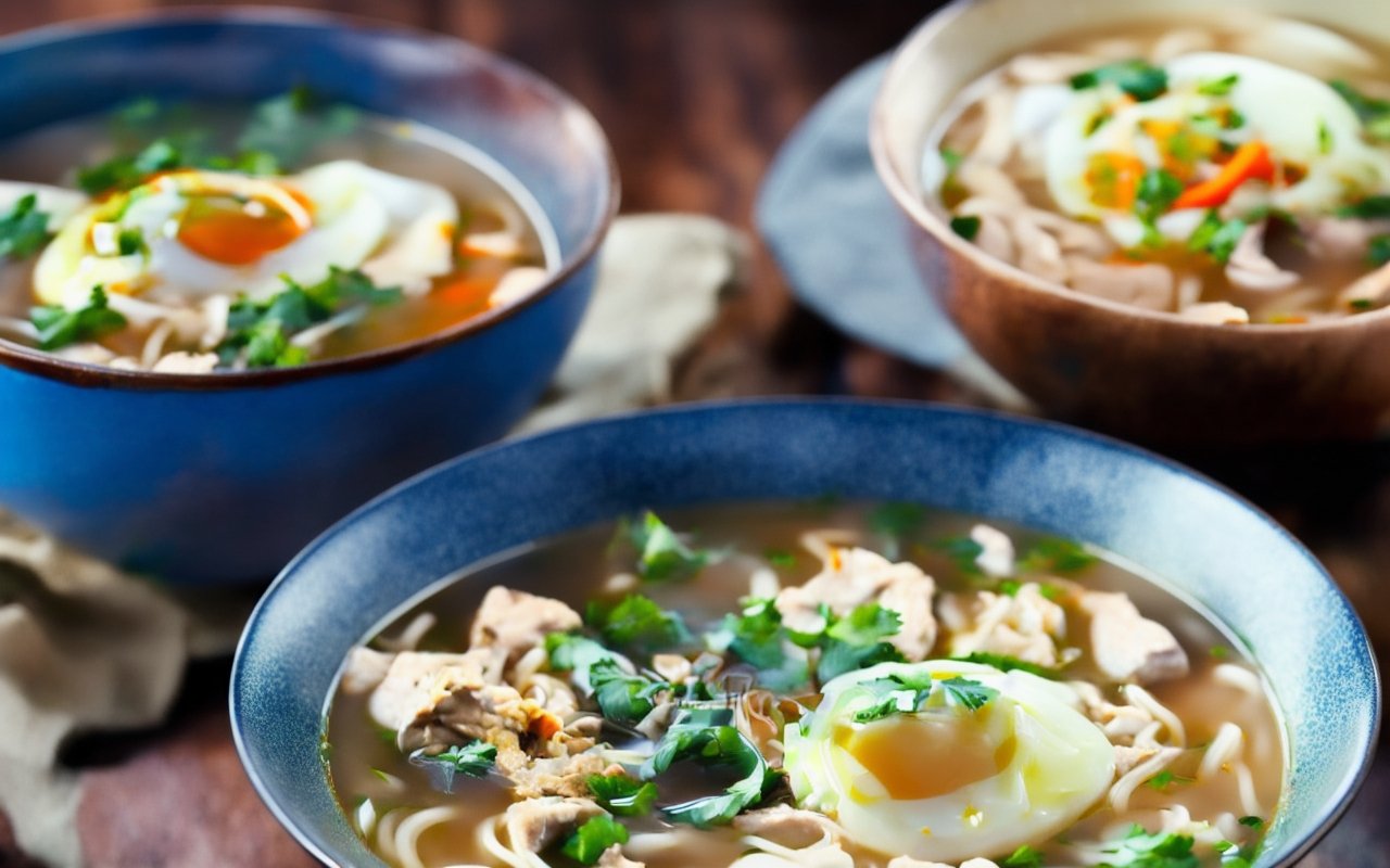 Азиатский суп с лапшой, курицей и яйцом: секреты идеального баланса умами и текстуры