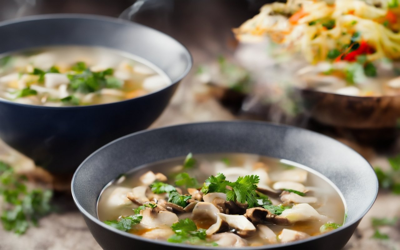 Фьюжн азиатских супов: грибной умами и сырный том-ям в одном рецепте