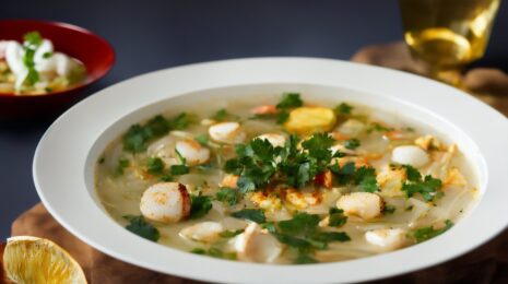 Секретный рецепт супа том ям с лапшой и гребешками от шеф-повара из Бангкока