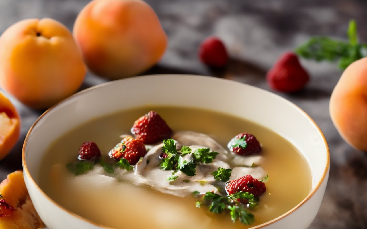 Абрикосовый суп с малиной