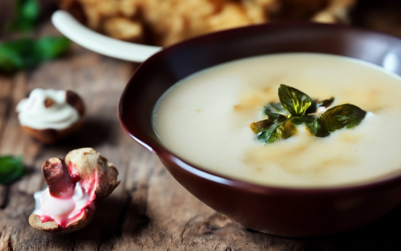 Крем-суп из шампиньонов со сливками