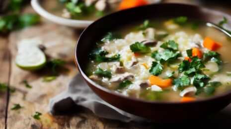 Рецепт супа из киноа с овощами и грибами