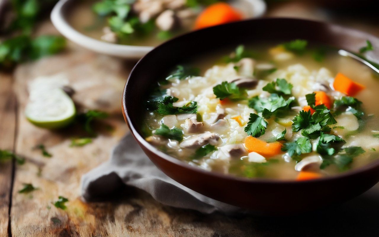 Рецепт супа из киноа с овощами и грибами