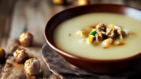 Сладкий суп с яблочными шариками