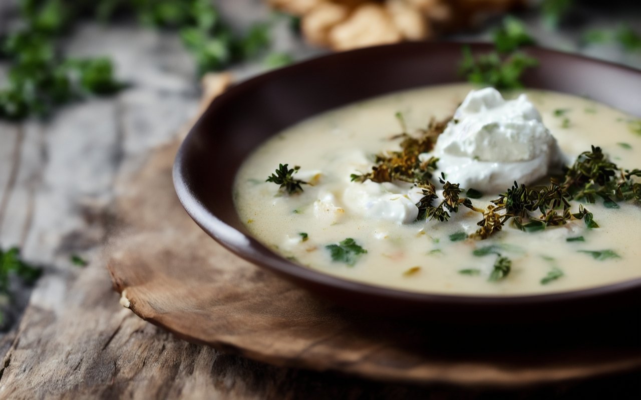 Солянка со сметаной и зеленью