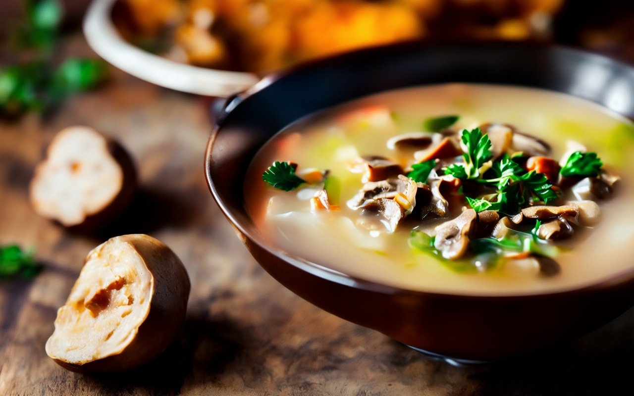 Суп из белых грибов свежих