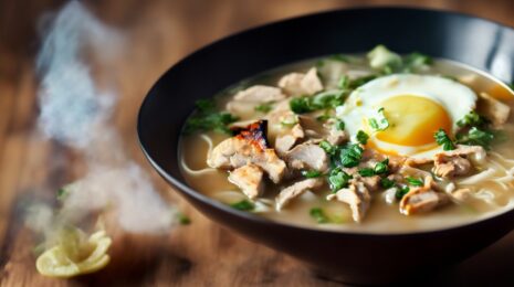 Суп рамен с курицей и яйцом