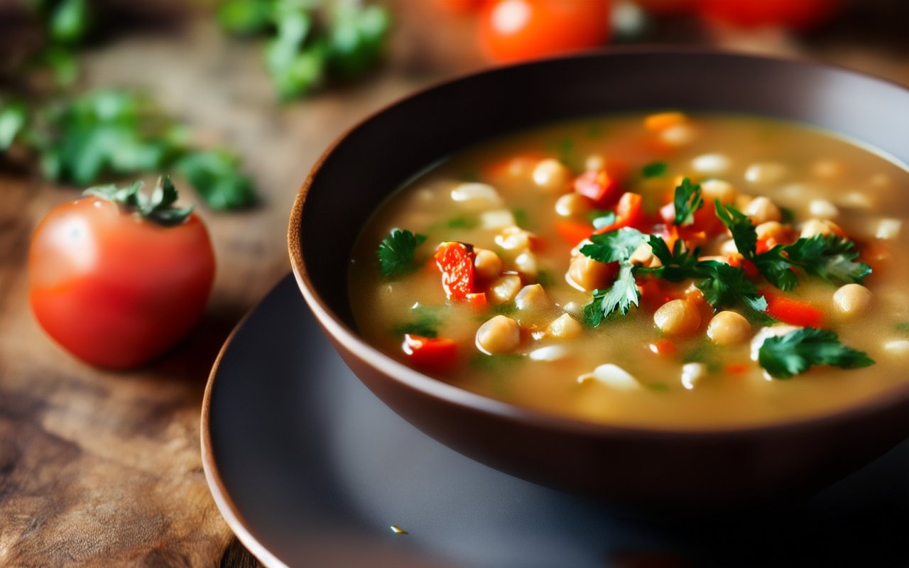 Суп с нутом и томатами