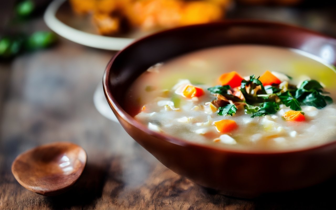 Суп с овсяными хлопьями и овощами