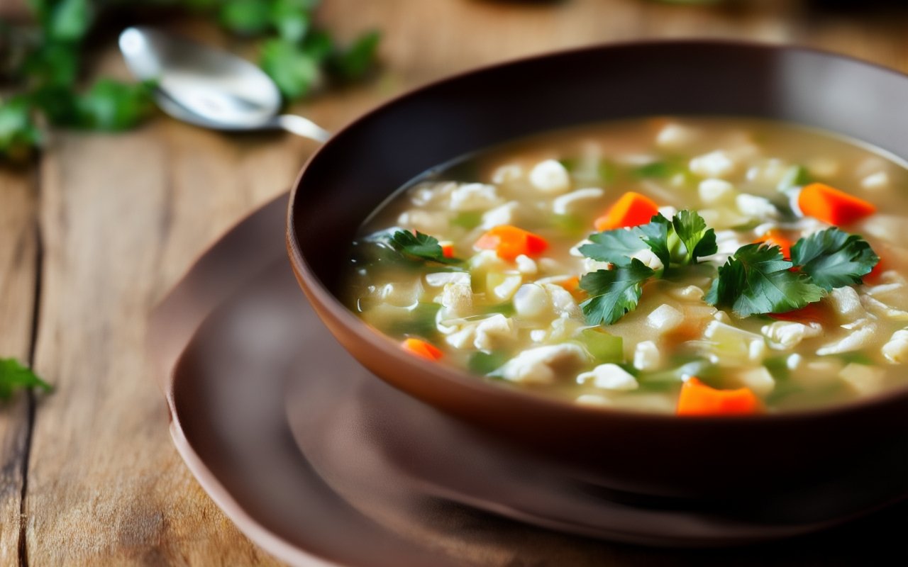 Суп с перловкой и солеными огурцами