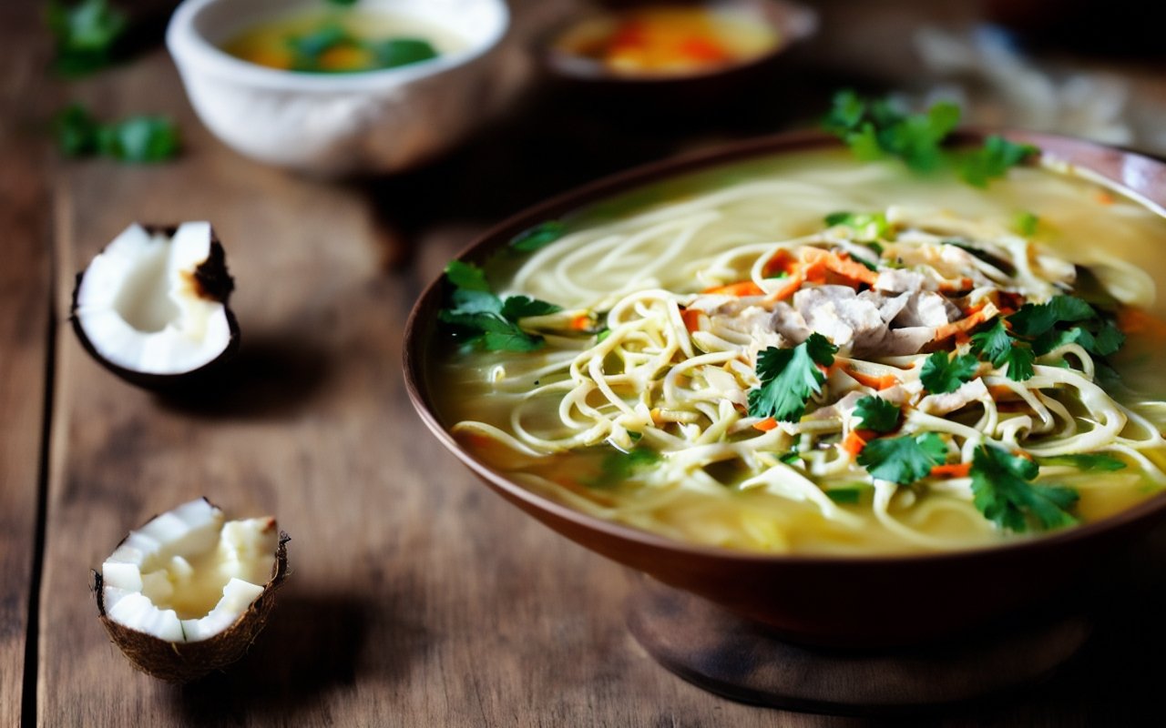 Тайский суп Кхао сой (с кокосом и лапшой)