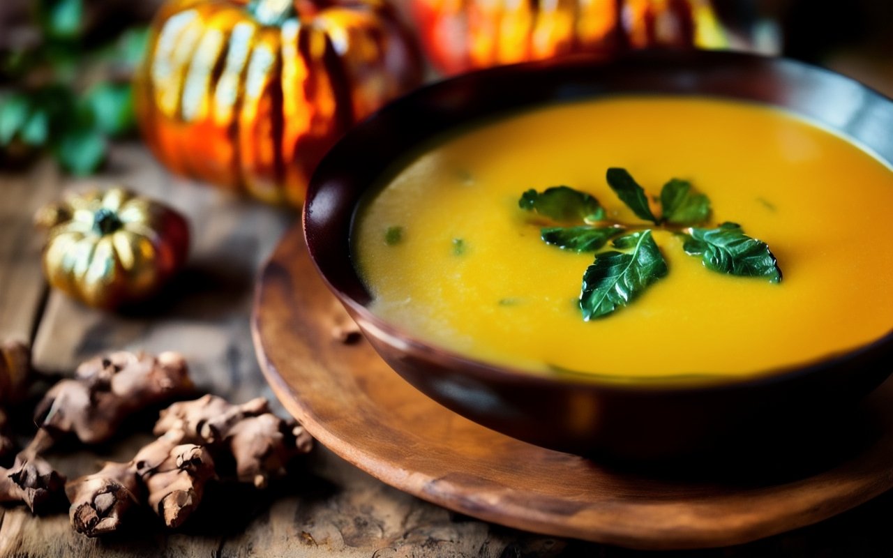 Тыквенный суп-пюре с имбирем