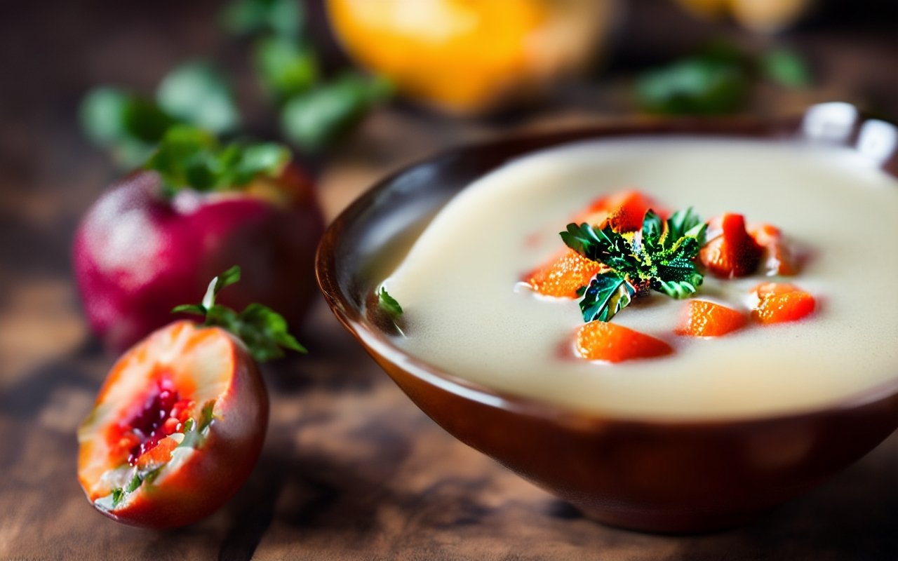 Холодный десертный фруктовый супчик.