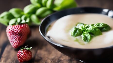 Холодный клубничный суп с базиликом