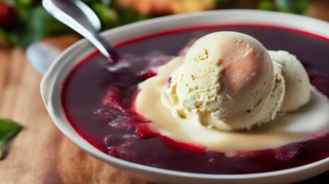 Ягодный суп с мороженным