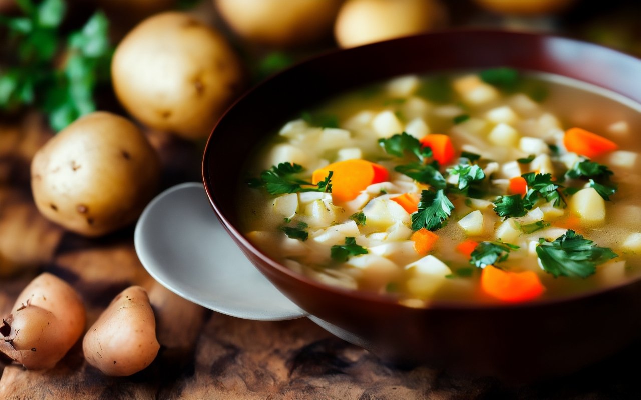 Ячневый суп с картофелем
