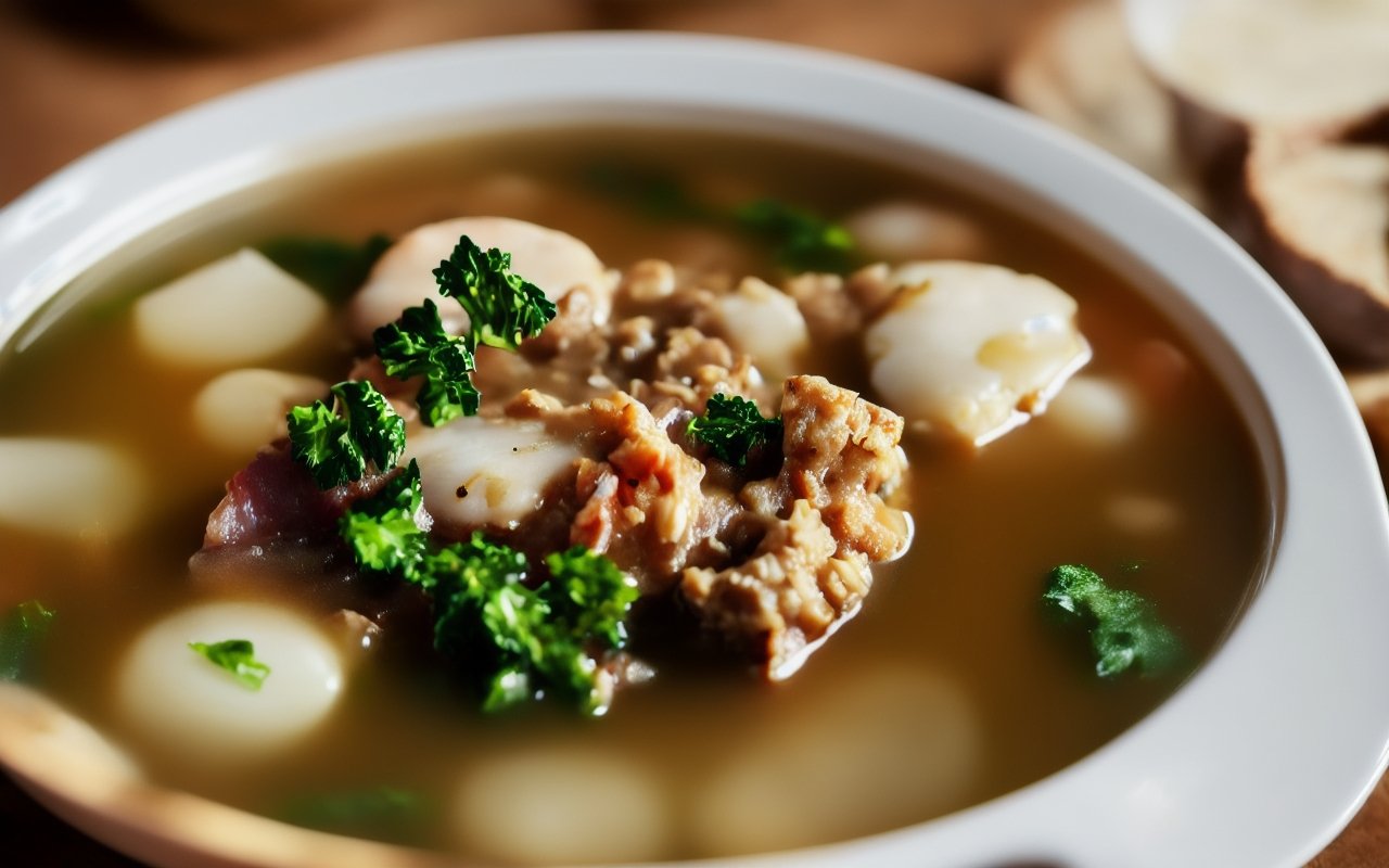 Рассольник с потрохами (почками)