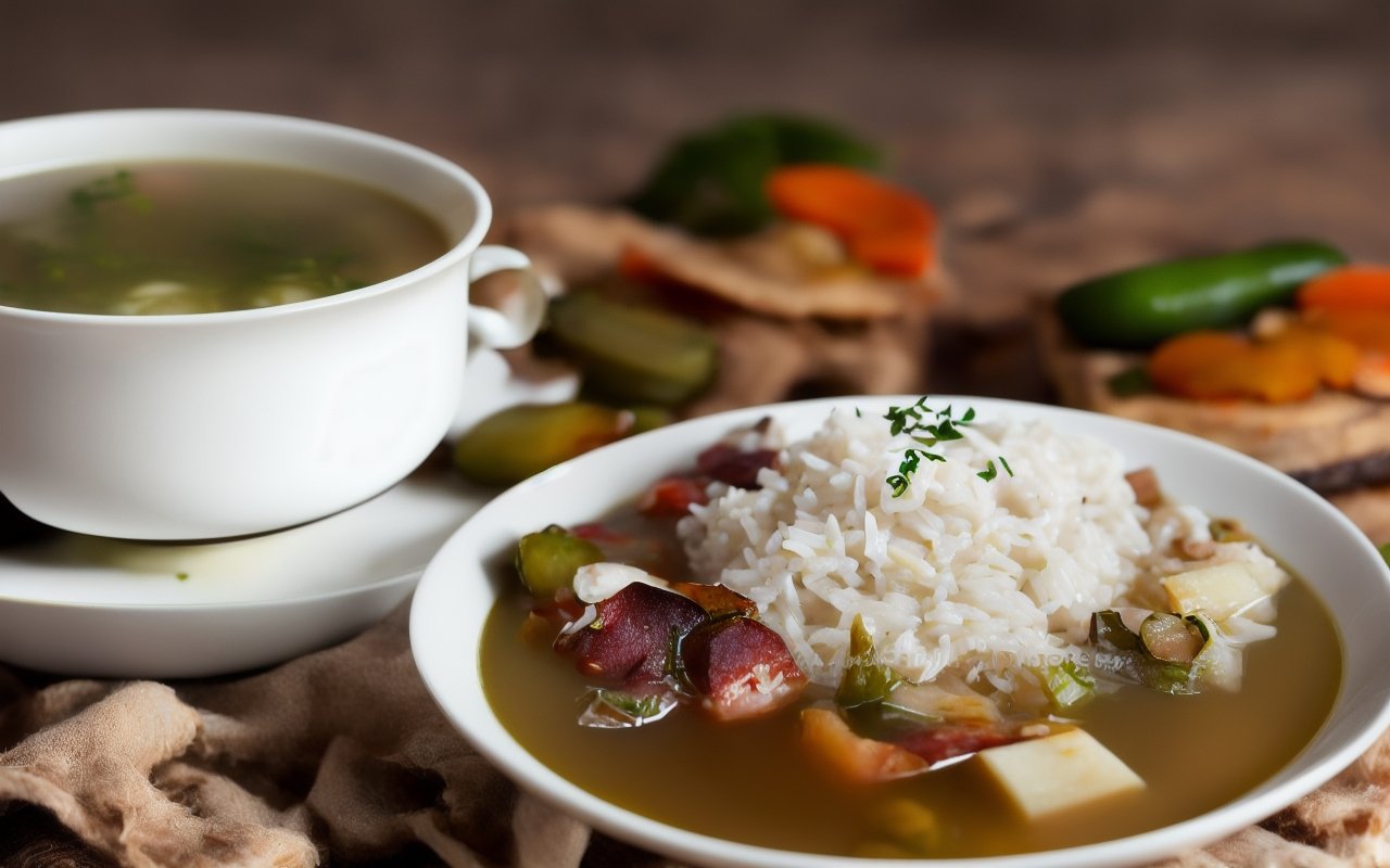 Рассольник с рисом и солеными огурцами