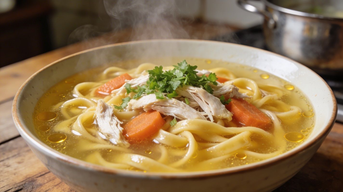 Как приготовить куриную лапшу, чтобы она не разваривалась